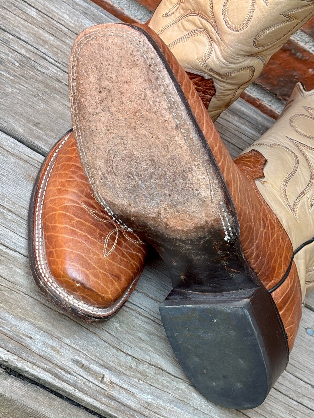 Larry Mahan Bullhide Brown Leather Western Cowboy Boots Sz 8.5D - Picture 7 of 11